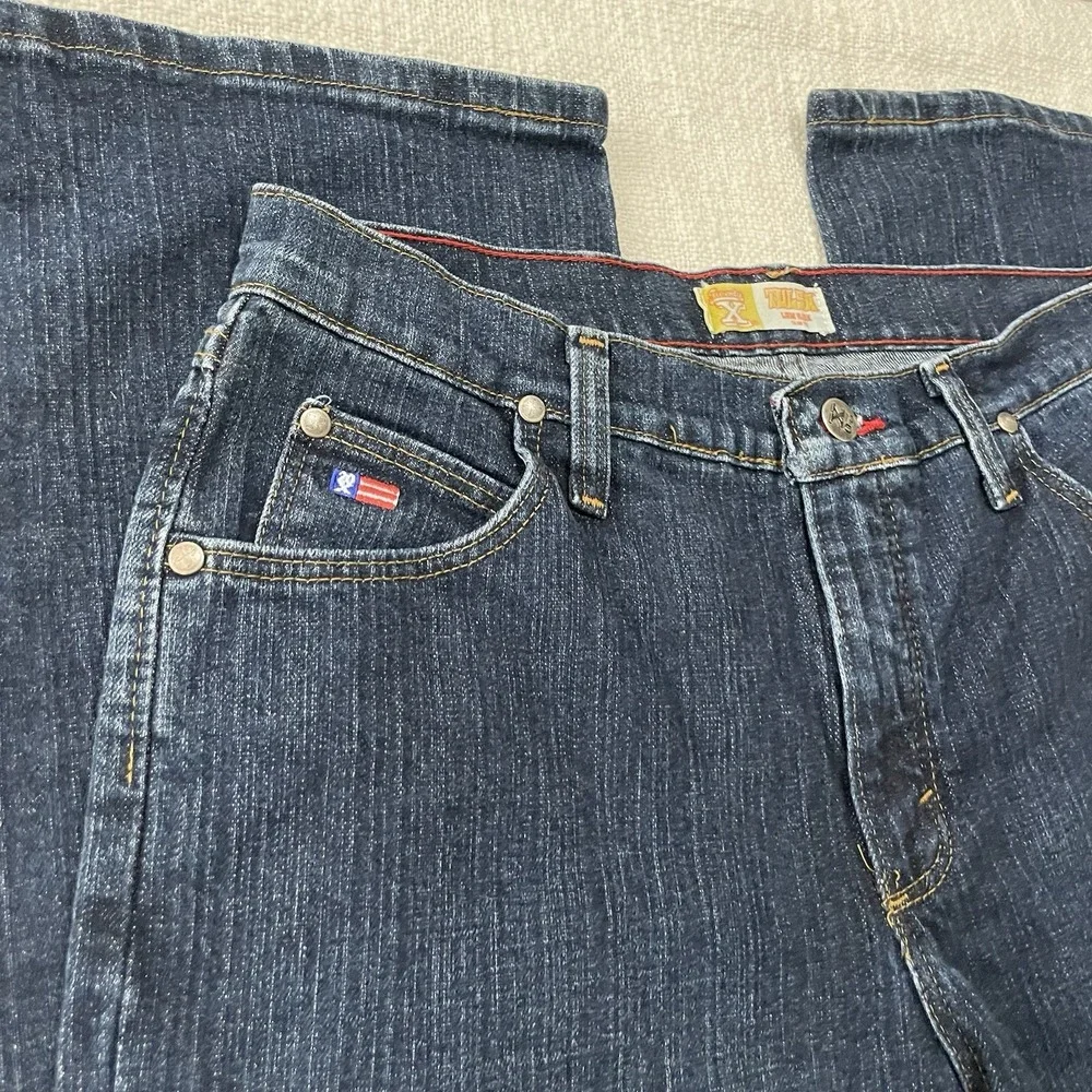 Wrangler Jeans Womens 11/12 32 Tulsa Rise Slim‎ Fit Dark Wash Stretch Denim